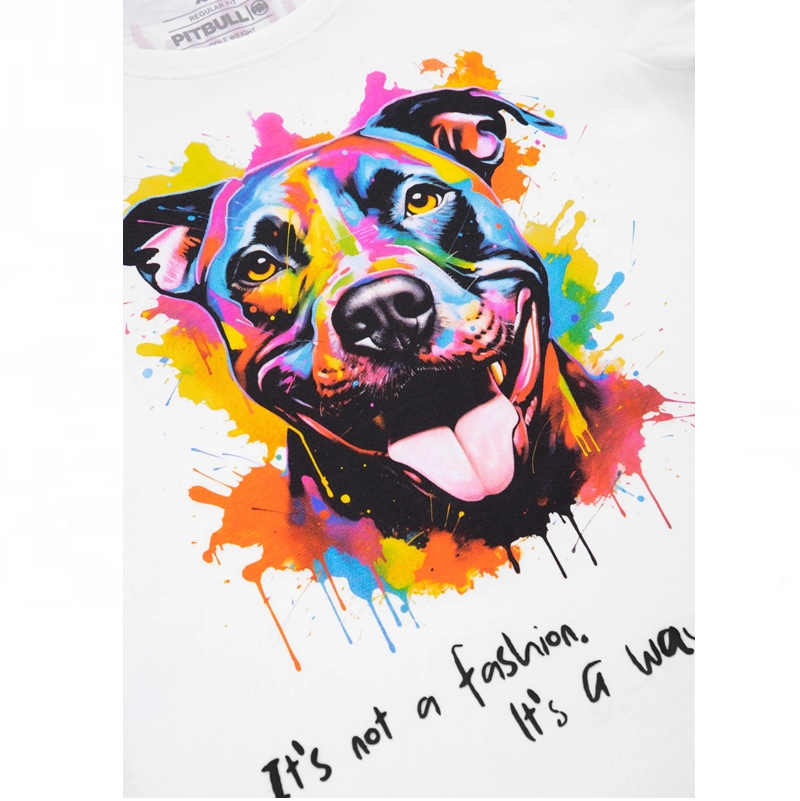 PIT BULL KOSZULKA DAMSKA WATERCOLOR BIAŁA