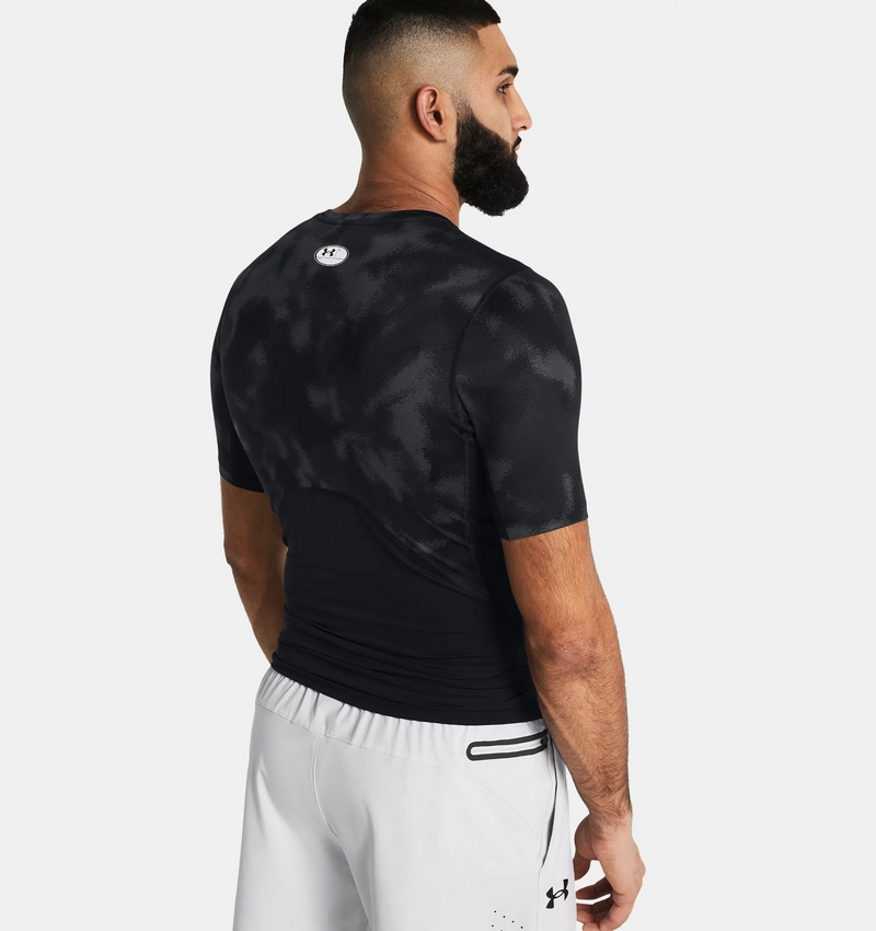 UNDER ARMOUR KOSZULKA HeatGear COMPRESSION PRINTED CAMO BLACK