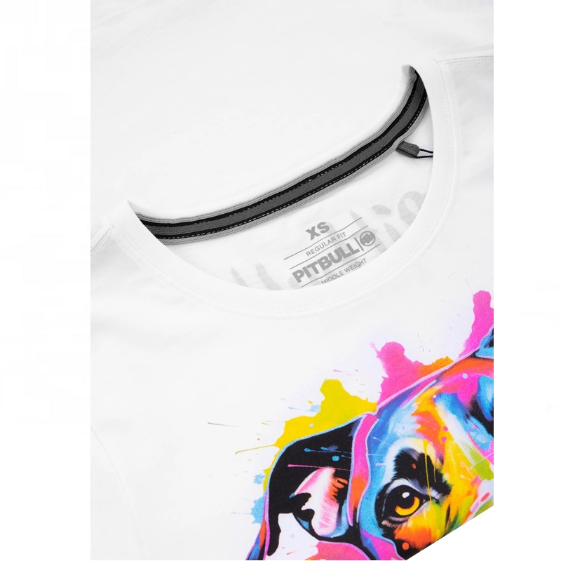 PIT BULL KOSZULKA DAMSKA WATERCOLOR BIAŁA