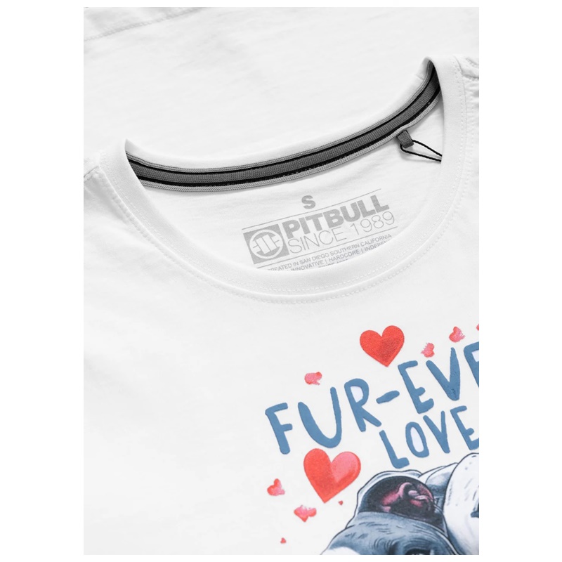 PIT BULL KOSZULKA DAMSKA FUR EVER LOVE WHITE