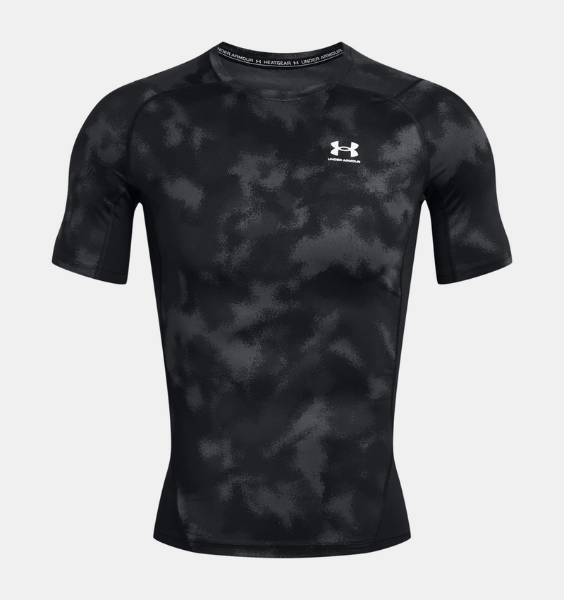 UNDER ARMOUR KOSZULKA HeatGear COMPRESSION PRINTED CAMO BLACK