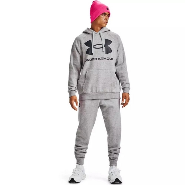 UNDER ARMOUR BLUZA RIVAL FLEECE BIG LOGO SZARA