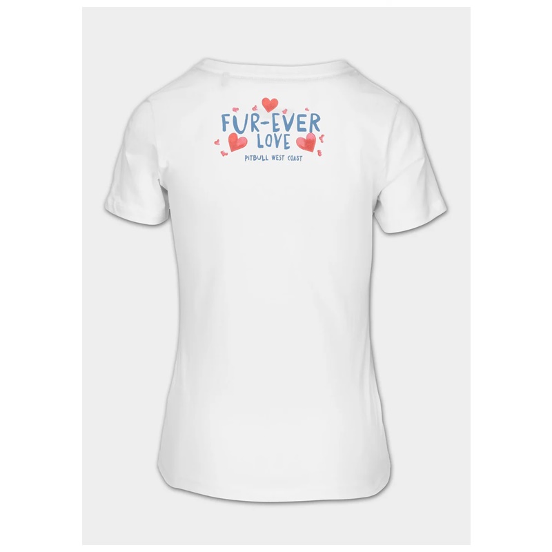 PIT BULL KOSZULKA DAMSKA FUR EVER LOVE WHITE