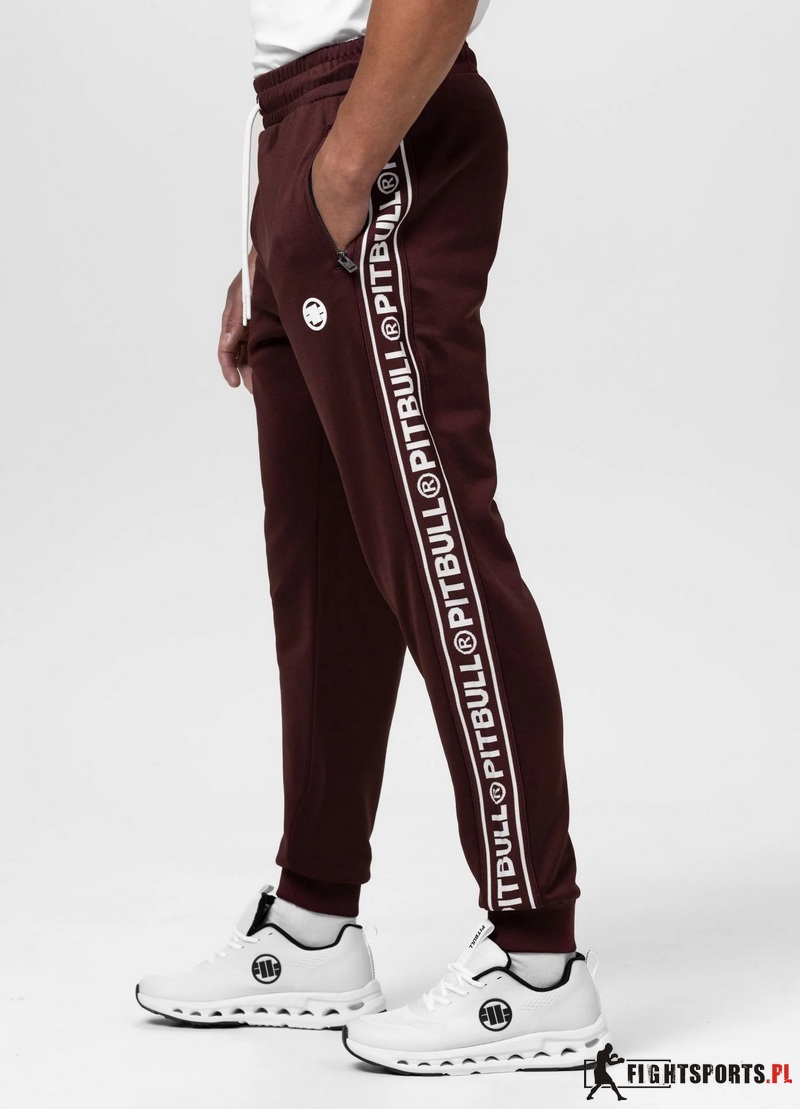 PIT BULL SPODNIE DRESOWE TAPE LOGO BURGUNDY