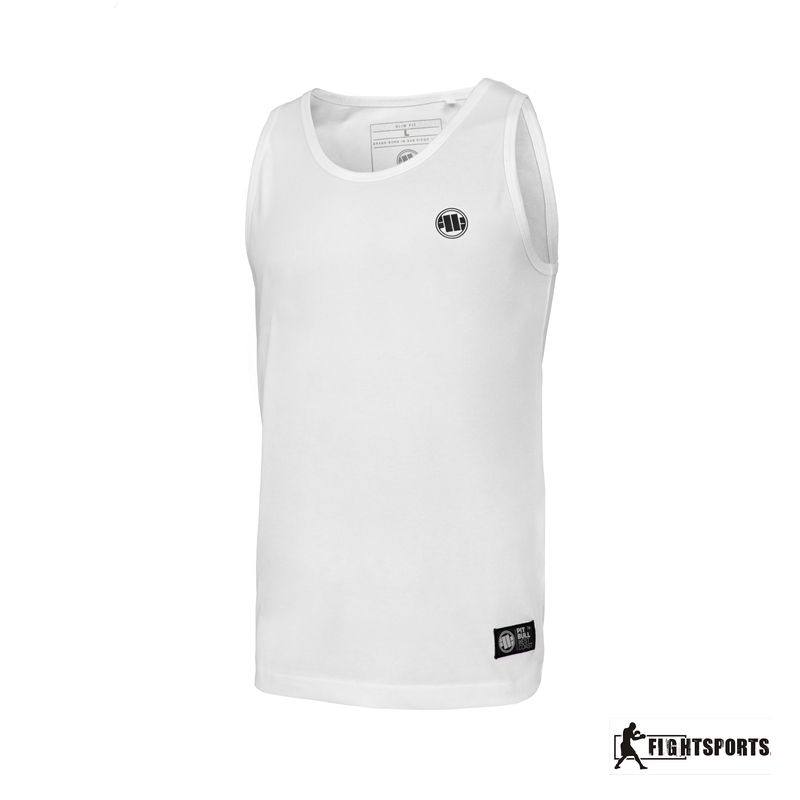 PIT BULL TANK TOP SMALL LOGO WHITE