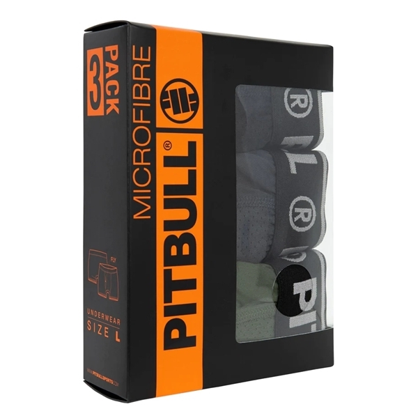 PIT BULL BOKSERKI 3 PACK MIKROFIBRA OLIWKA/GRAFIT/CZARNY