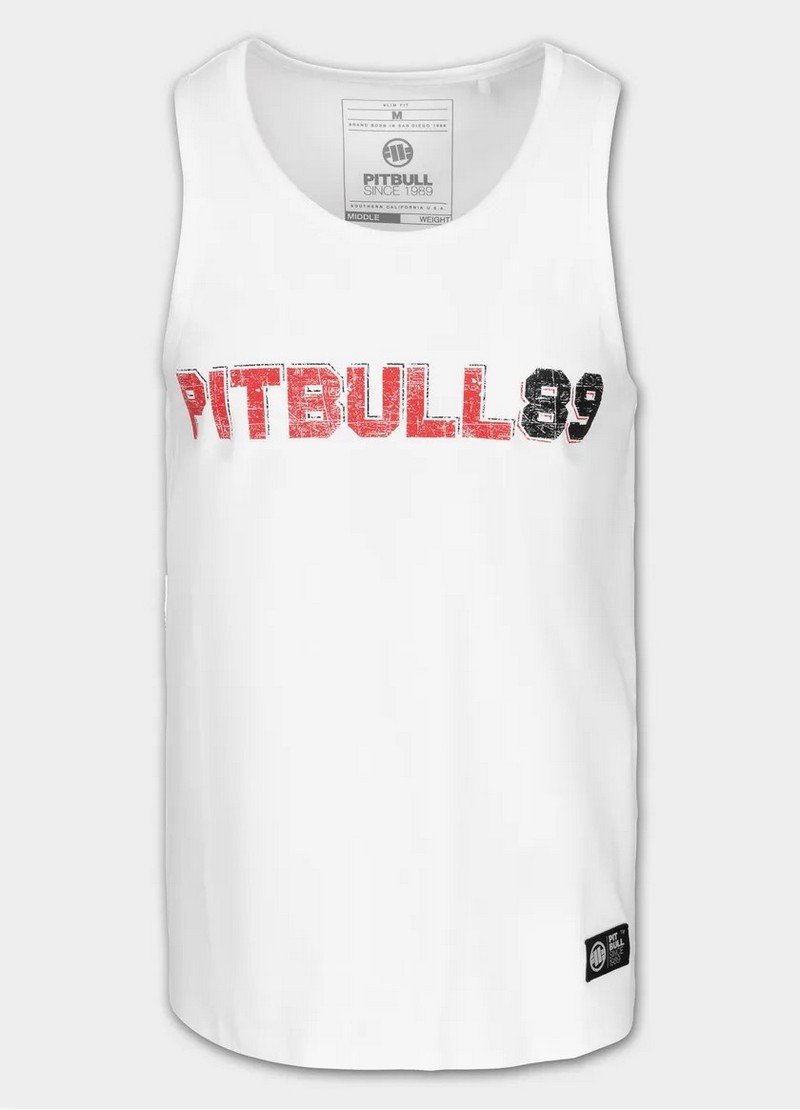 PIT BULL TANK TOP DOG 89 WHITE