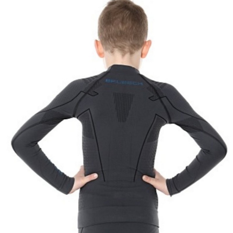 BRUBECK BLUZA CHŁOPIĘCA THERMO JUNIOR LS13640 GRAFIT