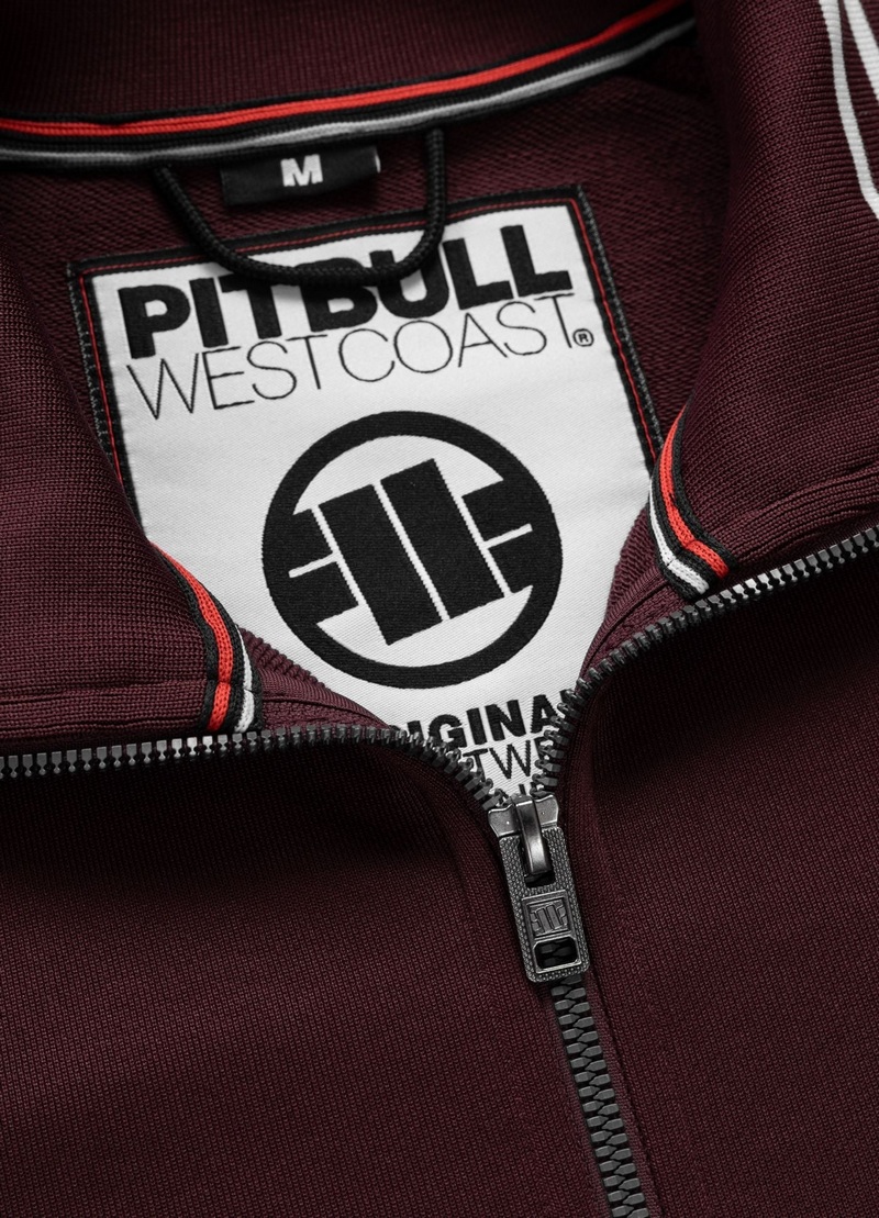 PIT BULL BLUZA ROZPINANA OLDSHOOL TAPE LOGO BURGUNDY