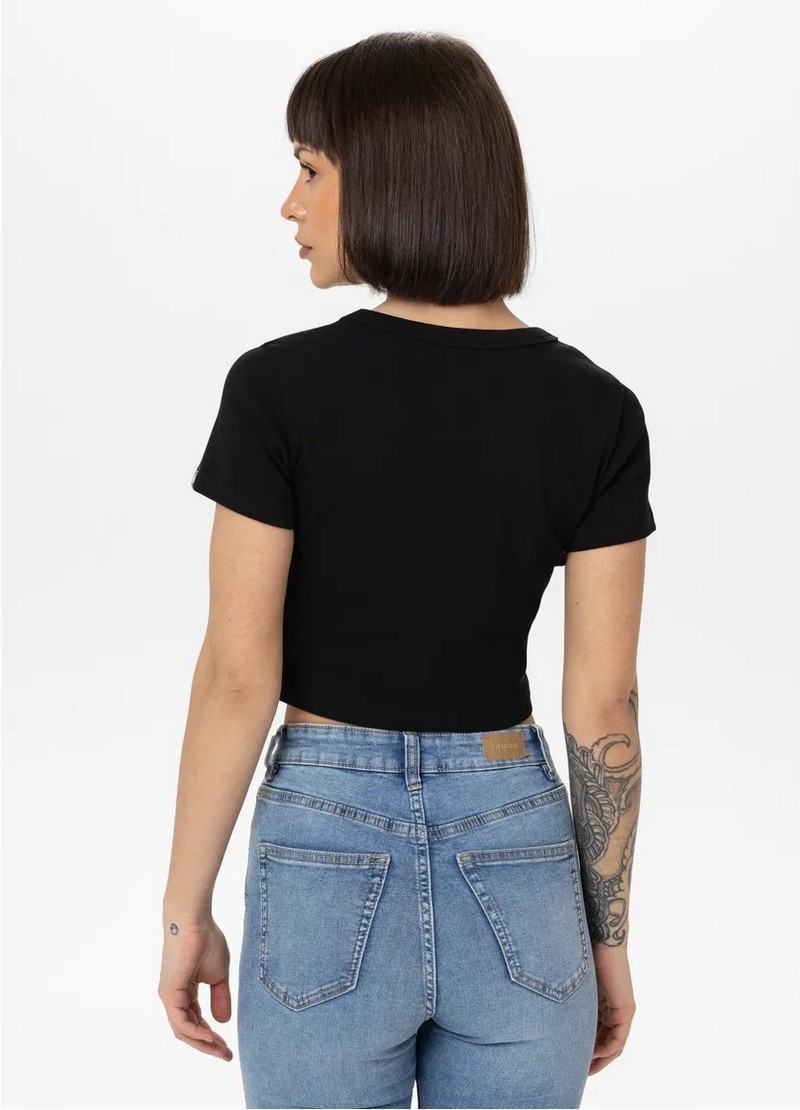 PIT BULL KOSZULKA CROPPED RIB BLACK