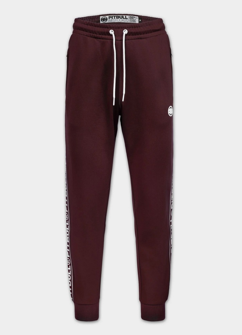PIT BULL SPODNIE DRESOWE TAPE LOGO BURGUNDY