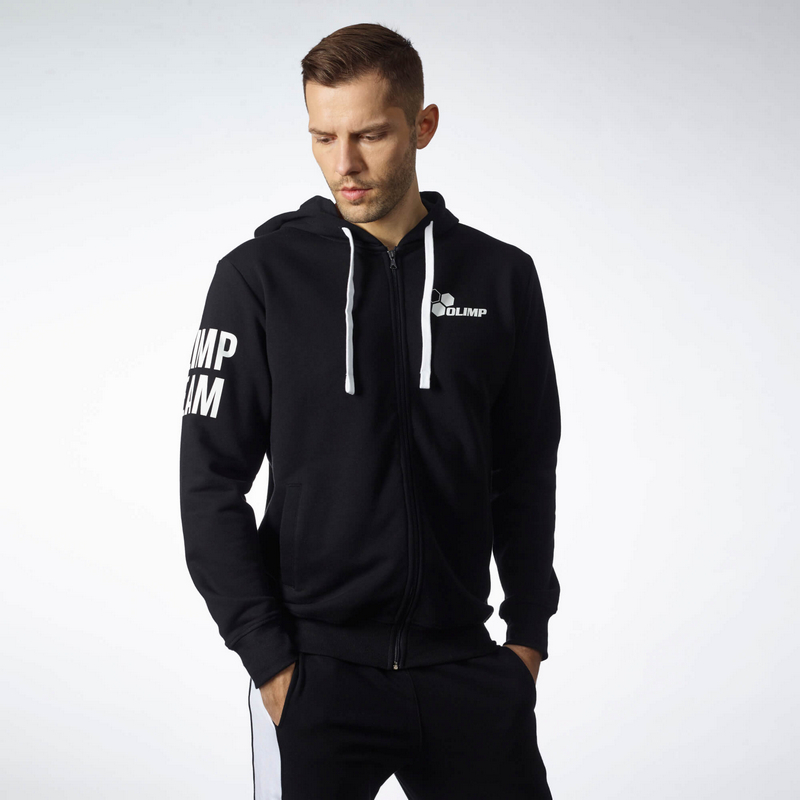 OLIMP BLUZA UNISEX HOODIE BLACK & WHITE