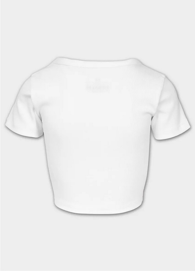 PIT BULL KOSZULKA CROPPED RIB WHITE