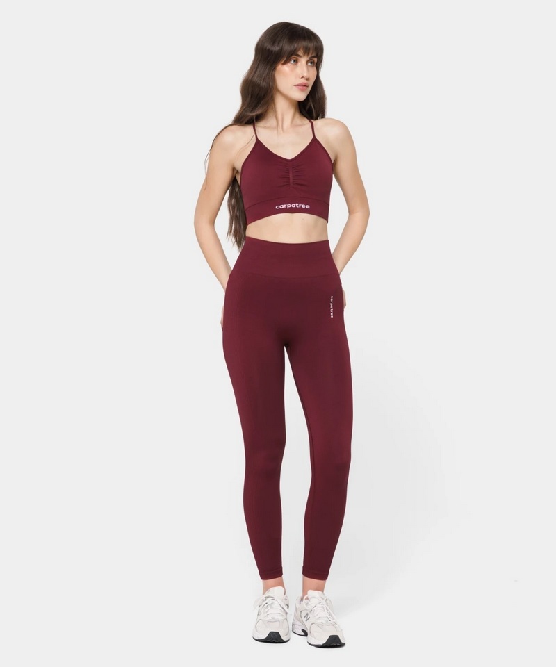 CARPATREE LEGGINSY BEZSZWOWE ALLURE MERLOT RED