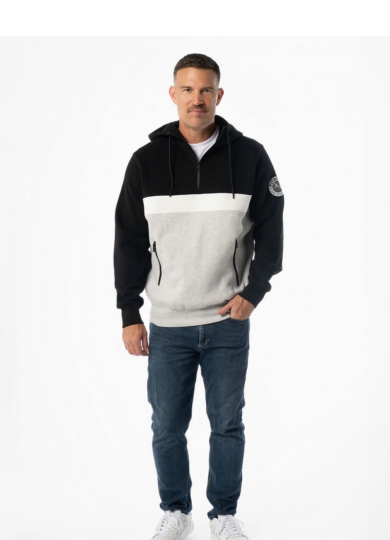 PIT BULL BLUZA Z KAPTUREM GIBSON BLACK/GREY MELANGE