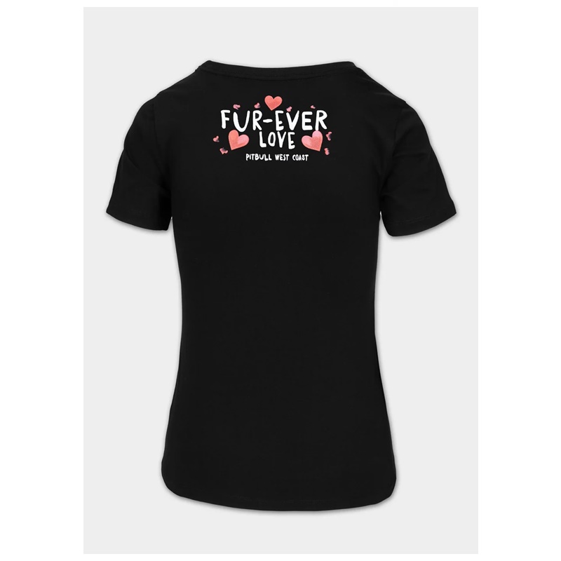 PIT BULL KOSZULKA DAMSKA FUR EVER LOVE BLACK