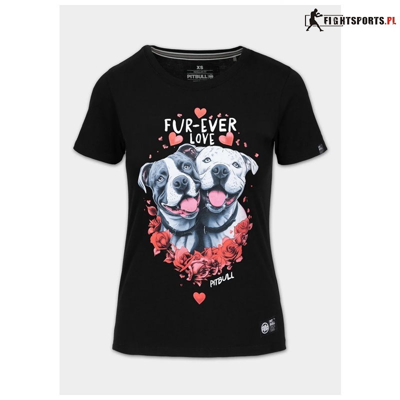 PIT BULL KOSZULKA DAMSKA FUR EVER LOVE BLACK