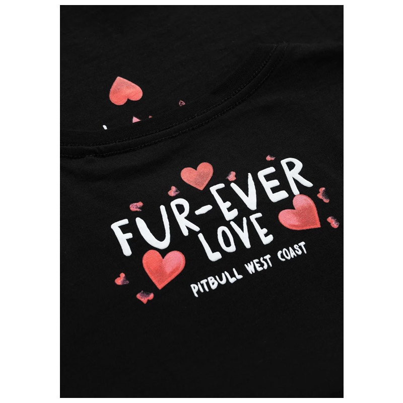 PIT BULL KOSZULKA DAMSKA FUR EVER LOVE BLACK