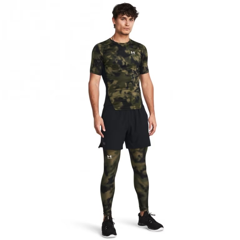 UNDER ARMOUR KOSZULKA HeatGear COMPRESSION PRINTED CAMO KHAKI