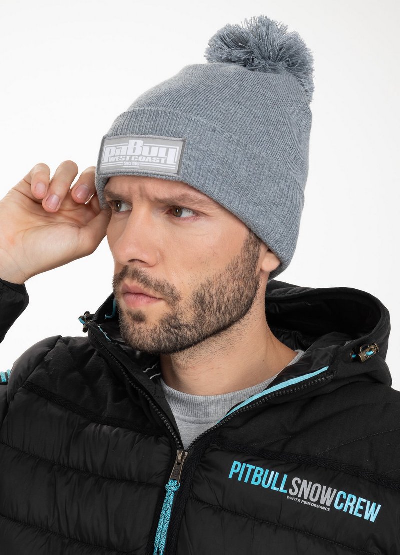 PIT BULL CZAPKA ZIMOWA BEANIE BUBBLE ONE TONE BOXING GREY