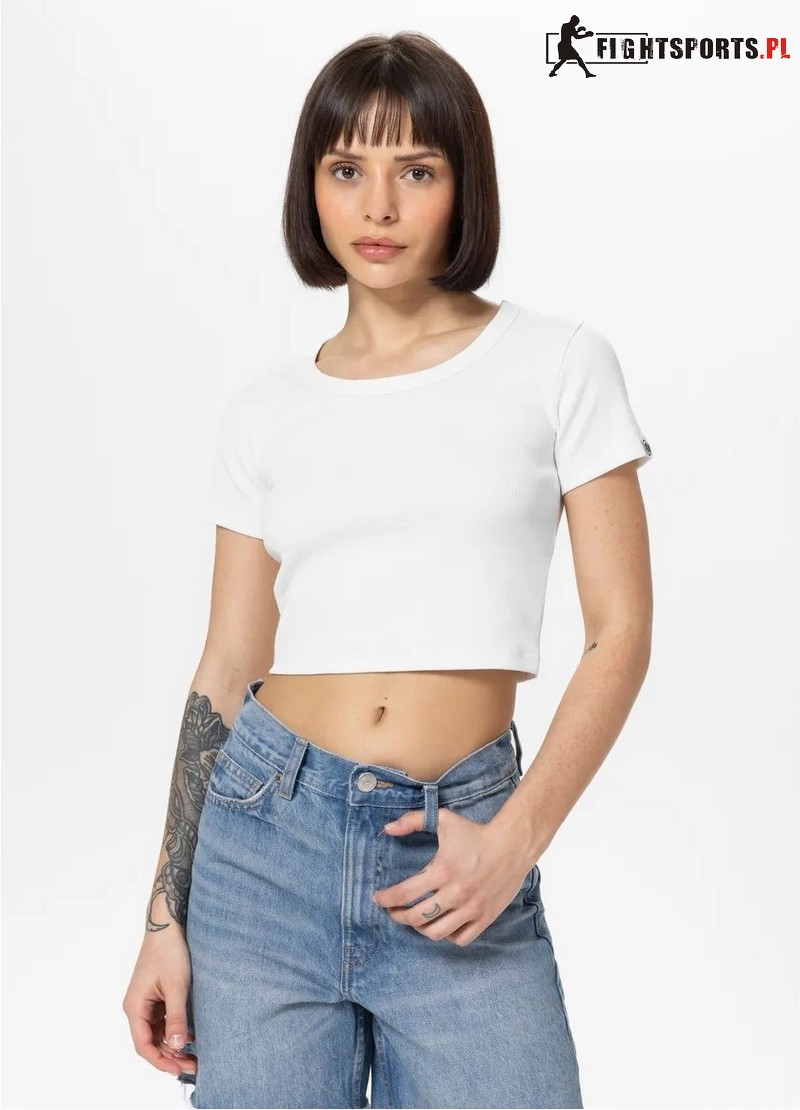 PIT BULL KOSZULKA CROPPED RIB WHITE