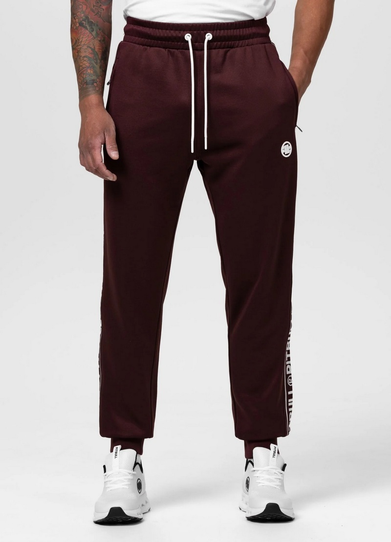 PIT BULL SPODNIE DRESOWE TAPE LOGO BURGUNDY