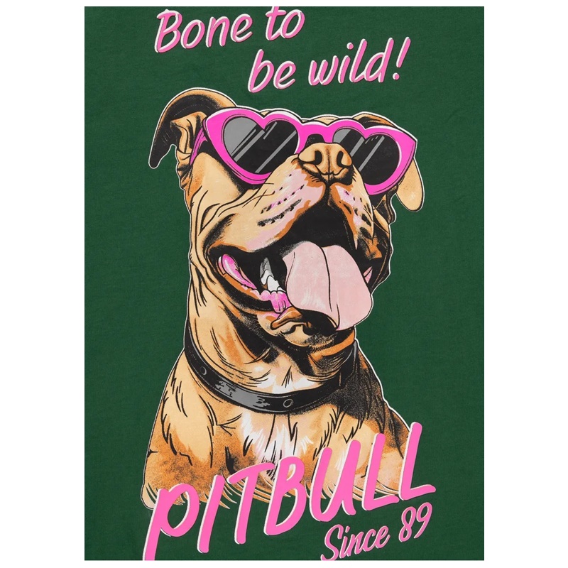 PIT BULL KOSZULKA DAMSKA SUNGLASSES DOG GREEN 