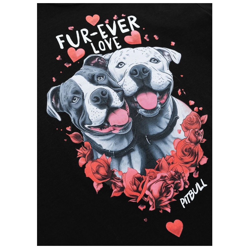 PIT BULL KOSZULKA DAMSKA FUR EVER LOVE BLACK