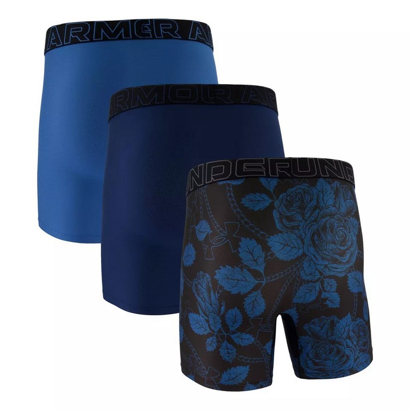UNDER ARMOUR BOKSERKI PERFORMANCE TECH MESH PRINT 6IN 3 PACK 430