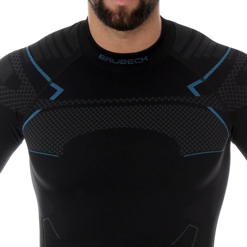 BRUBECK BLUZA THERMO LS13040 BLACK/BLUE