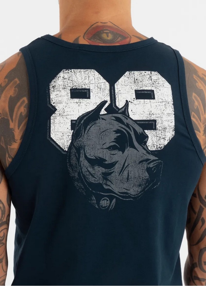 PIT BULL TANK TOP DOG 89 NAVY