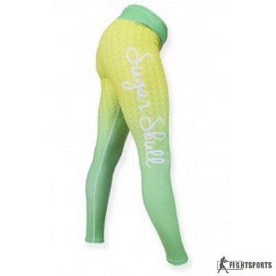 SUGAR SKULL LEGGINSY BASIC YELLOW