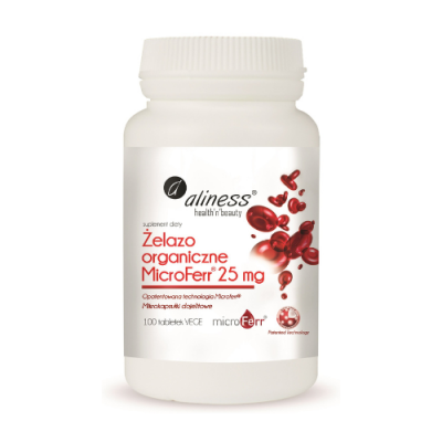 ALINESS ŻELAZO ORGANICZNE MICROFERR 25mg 100 kapsułek