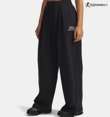 UNDER ARMOUR SPODNIE DRESOWE DAMSKIE PROSTA NOGAWKA SCRIPT RIVAL FLEECE