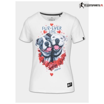 PIT BULL KOSZULKA DAMSKA FUR EVER LOVE WHITE